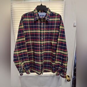 Gulf Traders Classic Plaid Long Sleeve Button Down Shirt